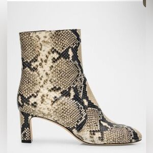 Stuart Weitzman Babette Snake-Printed Leather Booties . New no box